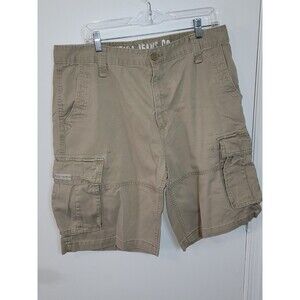 NAUTICA Men's Khaki 100% Cotton Cargo Shorts Size 36W
